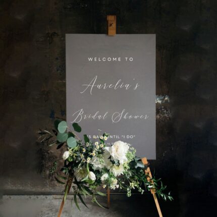 Simple Frosted Acrylic Bridal Shower Welcome Sign DSBRS04-4
