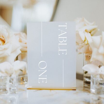 Simple Frosted Acrylic Wedding Table Number Sign Card DSTN04