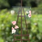 Tropical Anthurium Clear Acrylic Welcome Wedding Sign DSW03-2