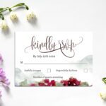 Watercolor Burgundy Flowers Acrylic Wedding Invitation RSVP DSF012-4