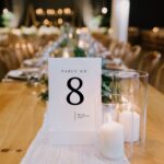 White Acrylic Minimal Table Number Place Card for Wedding or Rehearsal DSTN15