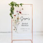 Wildflower Frosted Acrylic Bridal Shower Welcome Sign DSBRS01