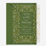 Yellow and Green Garden Flower Acrylic Wedding invitation DSF004-2