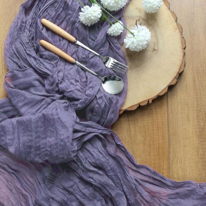 lavender Gauze Cheesecloth Semi-Sheer Table Runner Linen Table Runner