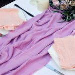 lavender Rustic Bohemian Cotton Gauze Table Runner for wedding bridal baby shower DSTR03