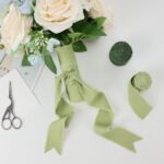 sage green Fringe Cotton Ribbon for Crafts DSFA03