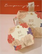 Champagne Gold Foil Flower Printed Wedding Favor Bag DSFAV13_7