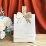 Elegant Embossed Wedding Favor Box with Bow DSFAV09