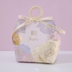 Large Lavender Gold Foil Flower Printed Wedding Favor Bag DSFAV13