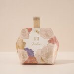 Small Champagne Gold Foil Flower Printed Wedding Favor Bag DSFAV13