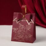 Vintage Burgundy Wedding Favor Candy Bag with Bow DSFAV08_3