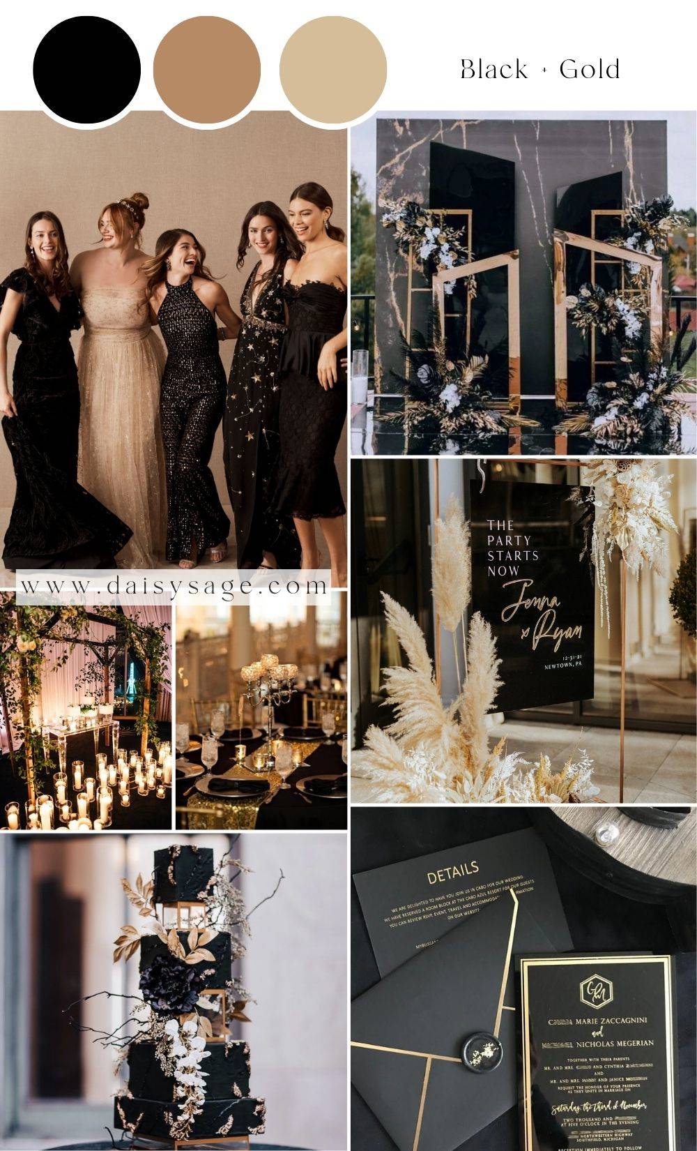 Black and Gold wedding color idea