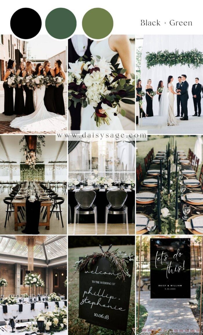 23 Black Wedding Color Themes for 2024 / 2025 - Daisy Sage