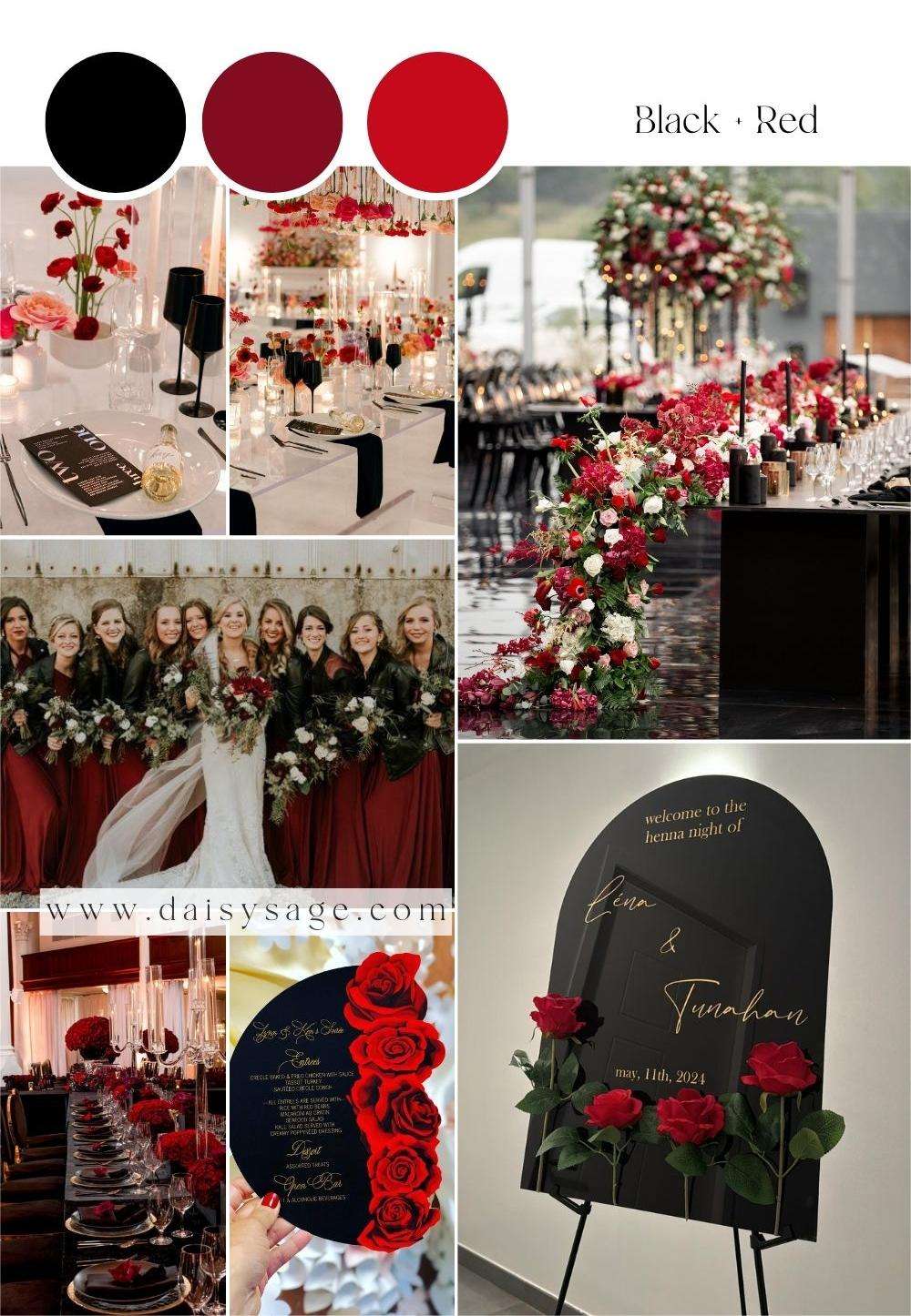 Black and Red wedding color scheme idea