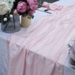 Glossy Blush Cotton-Linen Wedding Table Runner DSTR09_3