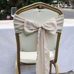 Glossy Cream Cotton-Linen Wedding Chair Sashes DSCD02