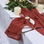 Rust Polyester Cotton Crinkle Fabric Napkins DSNA04