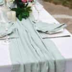 Sage Green Country Cotton Linen Event Table Runner DSTR08