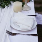 White Polyester Cotton Crinkle Fabric Napkins DSNA04