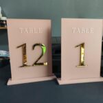 Dusty Rose Wedding Table Number with 3D Gold Letter DSTN15