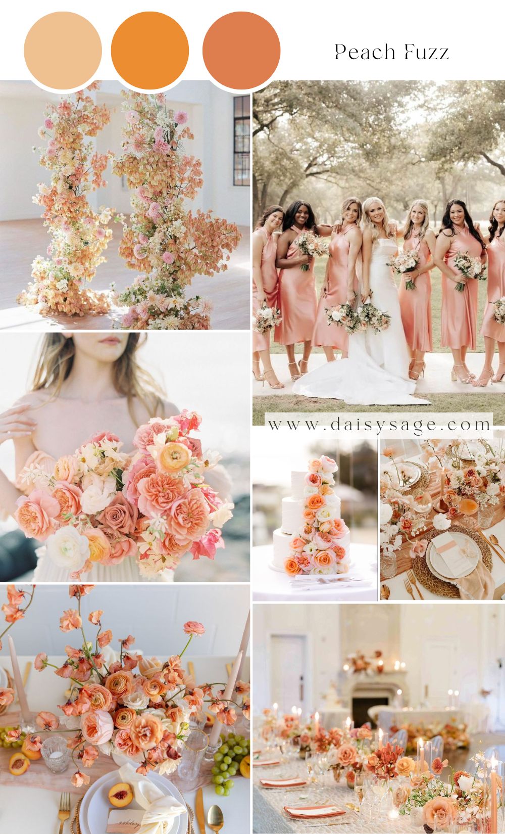 Peach fuzz wedding color idea