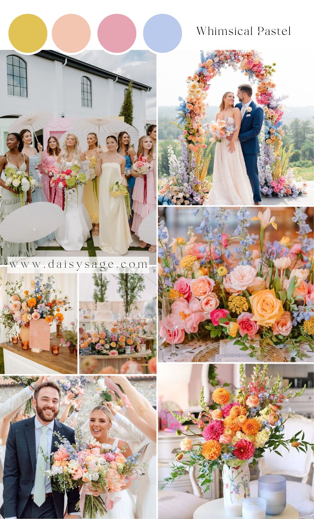 Whimsical pastel wedding color idea