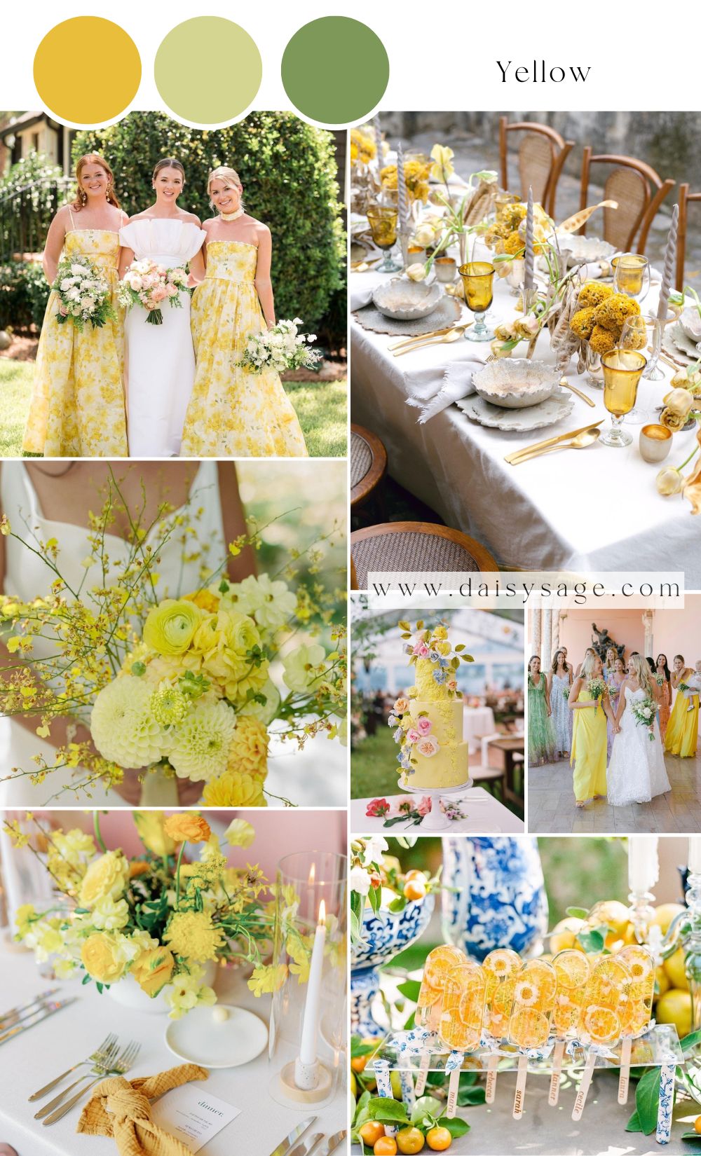 Yellow wedding color palette