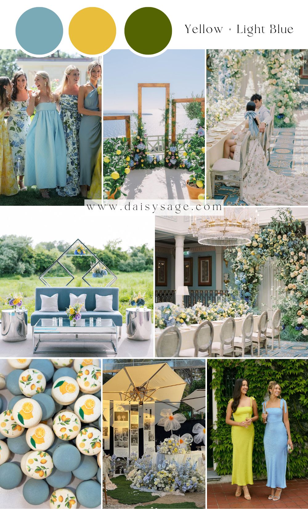 yellow and light blue wedding color scheme idea