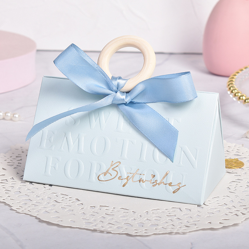 Light Blue Embossed Candy Box for Baby Shower DSFAV14B