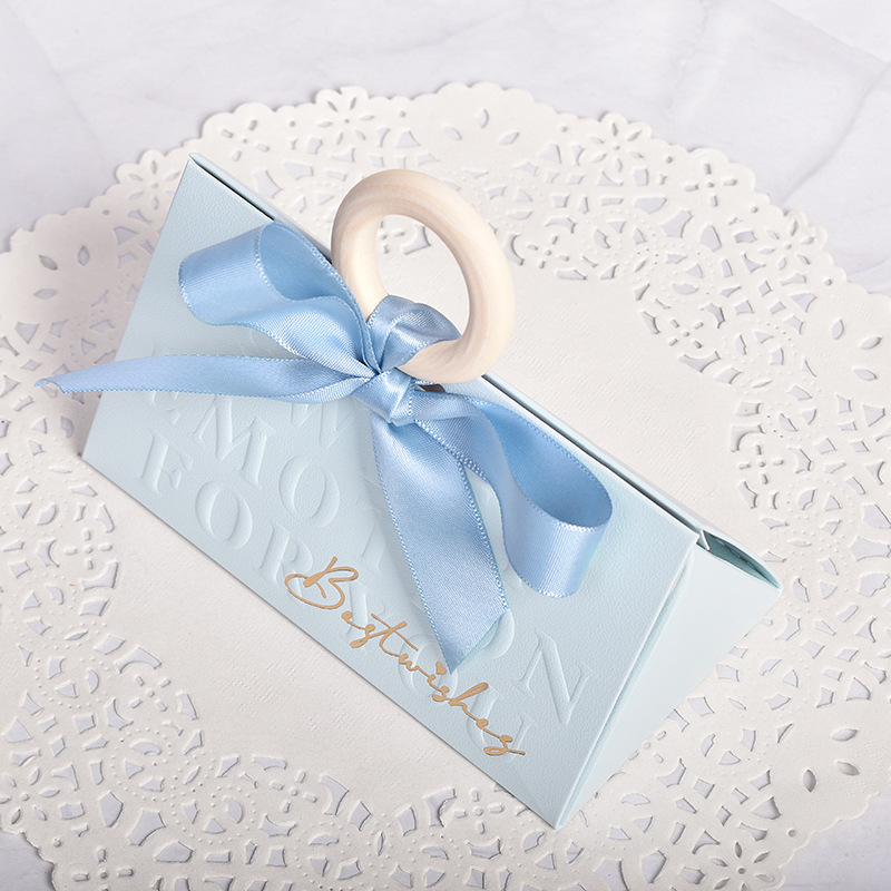 Light Blue Embossed Candy Box for Baby Shower DSFAV14B