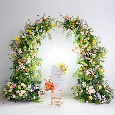 Pastel Wildflower Spring Artificial Flower Wedding Arch DSAR15